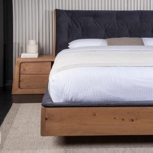 πολυτελές κρεβάτι με ύφασμα βελουτέ στο κεφαλάρι Φιλύρα Rustic Join 4