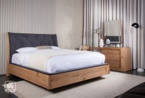 πολυτελές κρεβάτι με ύφασμα βελουτέ στο κεφαλάρι Φιλύρα Rustic Join 6