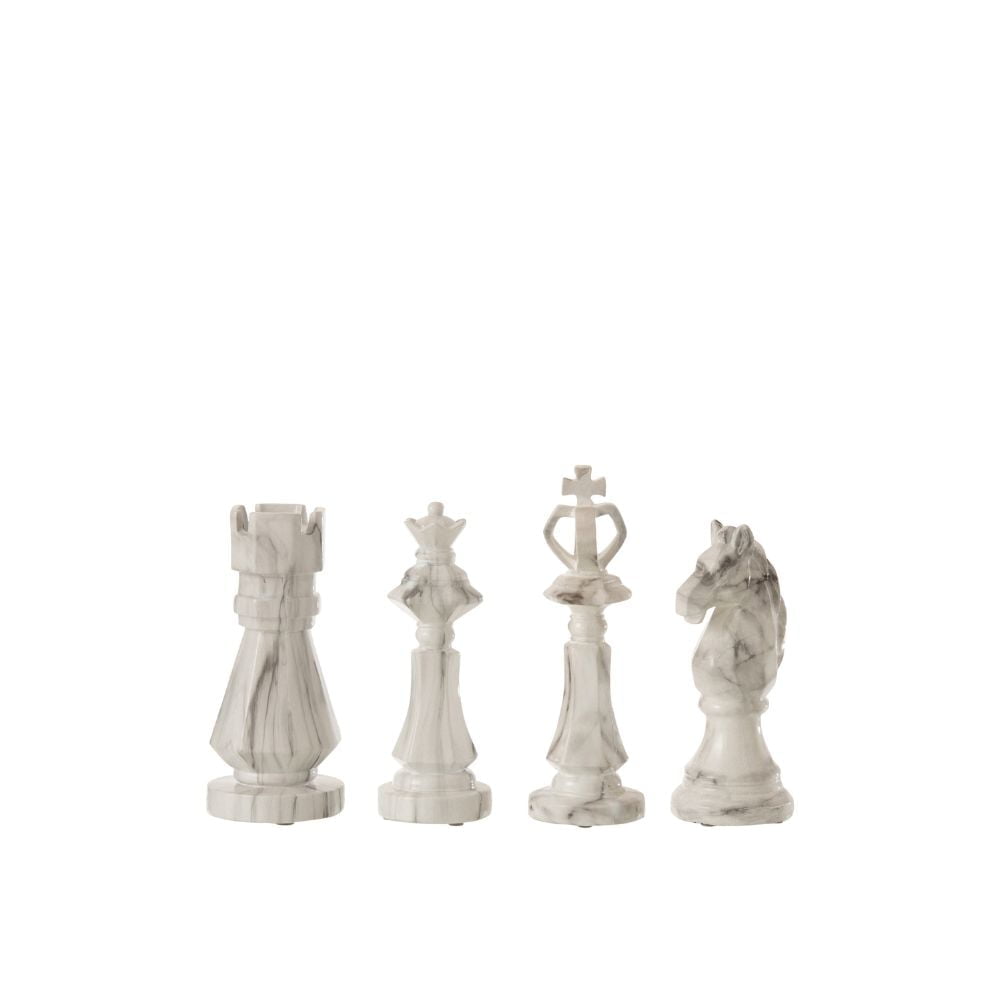 Chess Piece Poly Marble Small Assortment Of 4