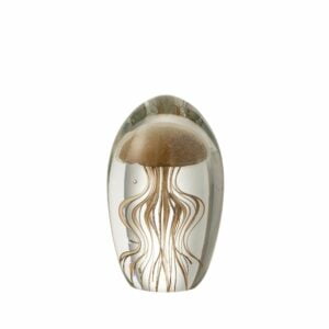 Paperweight Jellyfish Glass Brown Small